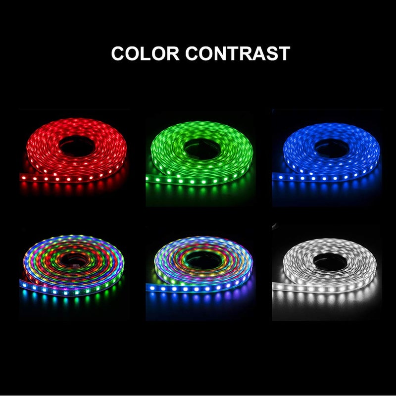 BTF-LIGHTING WS2812B IC RGB 5050SMD Pure Gold Individual Addressable LED Strip 3.28FT 144LED 144Pixel/m Flexible Full Color IP30 DC5V for DIY Chasing Color Project(No Adapter or Controller) - Image 2